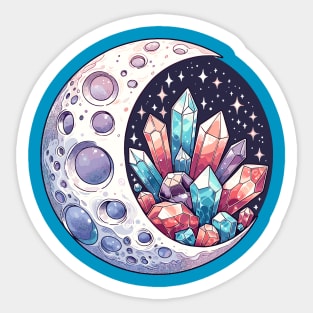 Moon with crystals Sticker